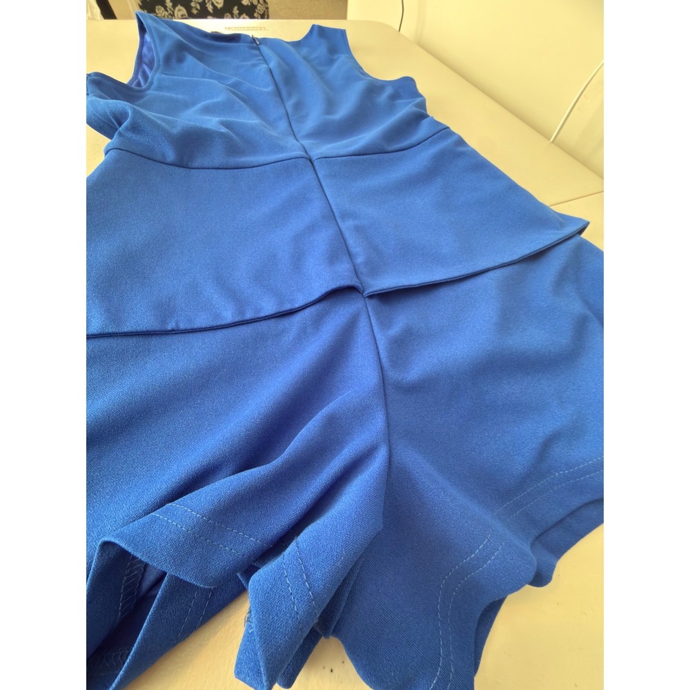 LUSH Romper Royal Blue Peplum Sleeveless V-Neck Women Size M - Picture 9 of 9